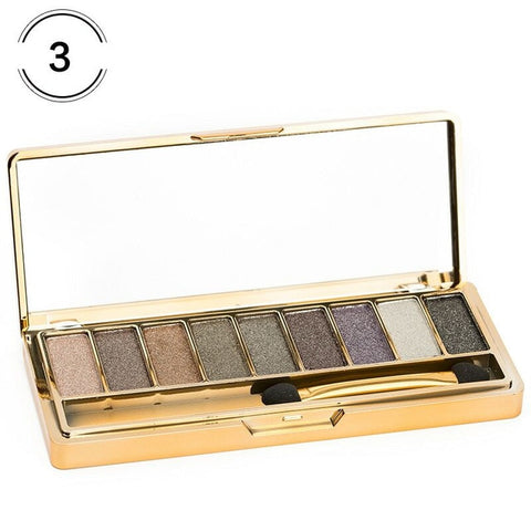 Professionele Oogschaduw Palet Make-Up 9 Kleuren Diamant Heldere Glitter Glanzende Oogschaduw Make Up Palette Waterdicht Met Borstel