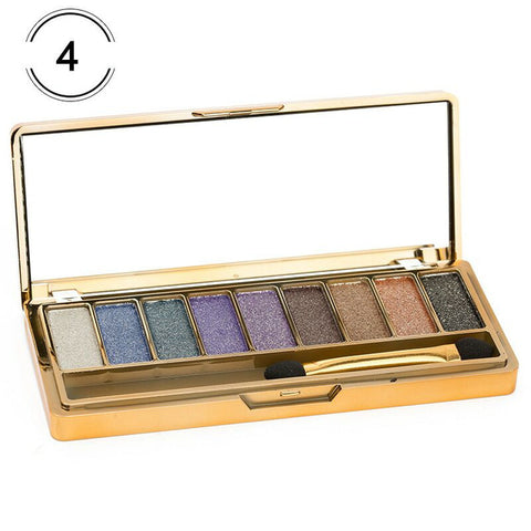 Professionele Oogschaduw Palet Make-Up 9 Kleuren Diamant Heldere Glitter Glanzende Oogschaduw Make Up Palette Waterdicht Met Borstel