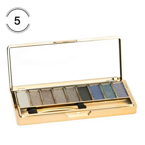 Professionele Oogschaduw Palet Make-Up 9 Kleuren Diamant Heldere Glitter Glanzende Oogschaduw Make Up Palette Waterdicht Met Borstel