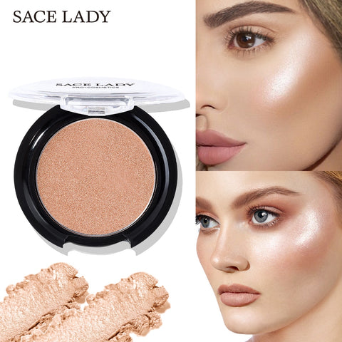 SACE LADY Highlighter Powder 6 Colors Face Iluminator Makeup Professional Glitter Palette Make Up Glow Kit Brighten Cosmetic