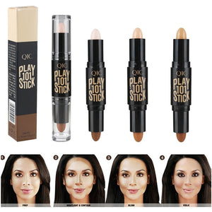 Brand Makeup Face Contour Bronzer Stick Double-end Long Lasting Face Highlighter Stick Makeup