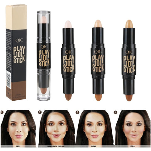 Brand Makeup Face Contour Bronzer Stick Double-end Long Lasting Face Highlighter Stick Makeup