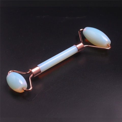 Cosmetology instrument Natural Jade Beauty Container Double Massage Roller Jade Body Face Eye Powder Crystal Roller Tight Skin