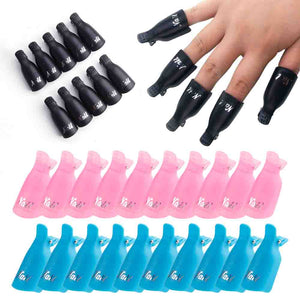 10PCS Gel Lak Remover Wraps Plastic Nail Polish Remover Clip Nail Art Soak Off Cap Nail Degreaser Cleaner Tips For Fingers Tools