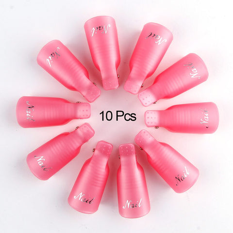 10PCS Gel Lak Remover Wraps Plastic Nail Polish Remover Clip Nail Art Soak Off Cap Nail Degreaser Cleaner Tips For Fingers Tools