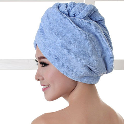 1pcs  Microfibre After Shower Hair Drying Wrap Womens Girls Lady's Towel Quick Dry Hair Hat Cap Turban Head Wrap Bathing Tools