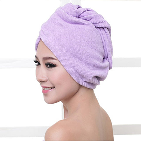 1pcs  Microfibre After Shower Hair Drying Wrap Womens Girls Lady's Towel Quick Dry Hair Hat Cap Turban Head Wrap Bathing Tools