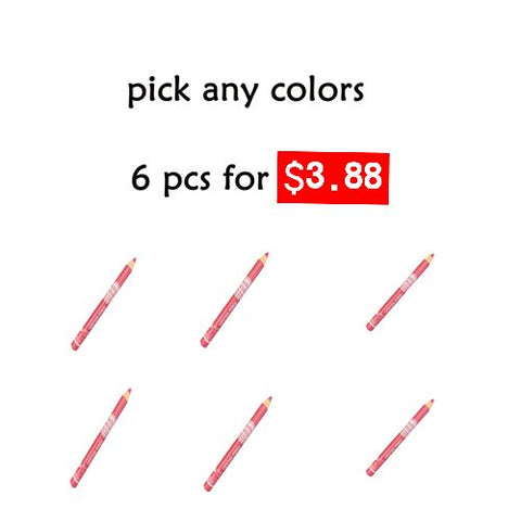 3pcs Lipstick Pencil Waterproof Long Lasting 12 colors Matte Glitter Lip Liner Makeup Cosmetics