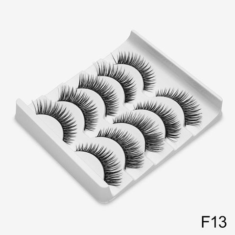 SEXYSHEEP 5Pairs 3D Mink Hair False Eyelashes Natural/Thick Long Eye Lashes Wispy Makeup Beauty Extension Tools