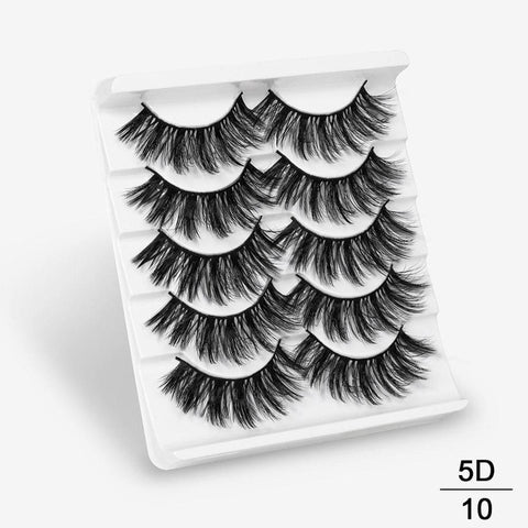 SEXYSHEEP 5Pairs 3D Mink Hair False Eyelashes Natural/Thick Long Eye Lashes Wispy Makeup Beauty Extension Tools