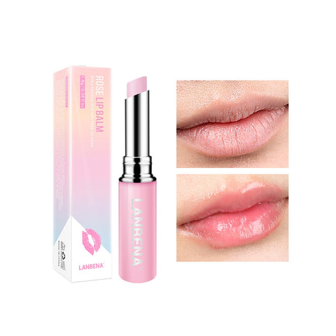 LANBENA Lip Balm Chameleon Rose Hyaluronic Acid Lips Plumper Moisturizing Nourishing Lip Care Lip Lines Natural Extract Lipstick