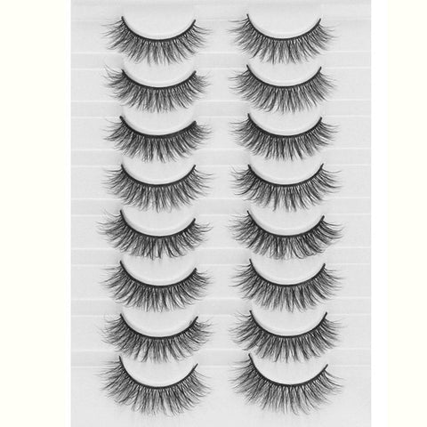 LEKGAVD 8 Pairs 3D Mink False Eyelashes Natural Wispy Fluffy Dramatic Volume Fake Lashes Extension Handmade Cruelty-free Eyelash