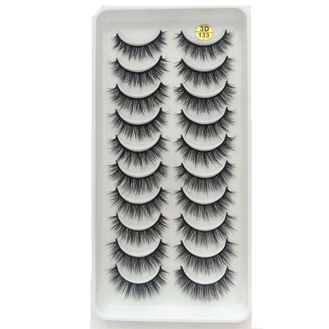 LEKGAVD 8 Pairs 3D Mink False Eyelashes Natural Wispy Fluffy Dramatic Volume Fake Lashes Extension Handmade Cruelty-free Eyelash