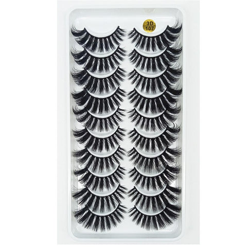 LEKGAVD 8 Pairs 3D Mink False Eyelashes Natural Wispy Fluffy Dramatic Volume Fake Lashes Extension Handmade Cruelty-free Eyelash