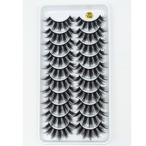 LEKGAVD 8 Pairs 3D Mink False Eyelashes Natural Wispy Fluffy Dramatic Volume Fake Lashes Extension Handmade Cruelty-free Eyelash