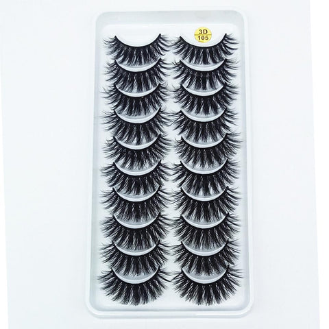 LEKGAVD 8 Pairs 3D Mink False Eyelashes Natural Wispy Fluffy Dramatic Volume Fake Lashes Extension Handmade Cruelty-free Eyelash