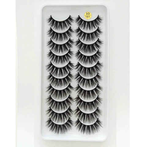 LEKGAVD 8 Pairs 3D Mink False Eyelashes Natural Wispy Fluffy Dramatic Volume Fake Lashes Extension Handmade Cruelty-free Eyelash