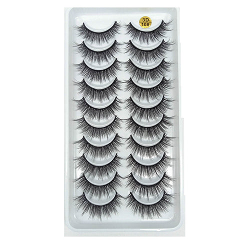 LEKGAVD 8 Pairs 3D Mink False Eyelashes Natural Wispy Fluffy Dramatic Volume Fake Lashes Extension Handmade Cruelty-free Eyelash