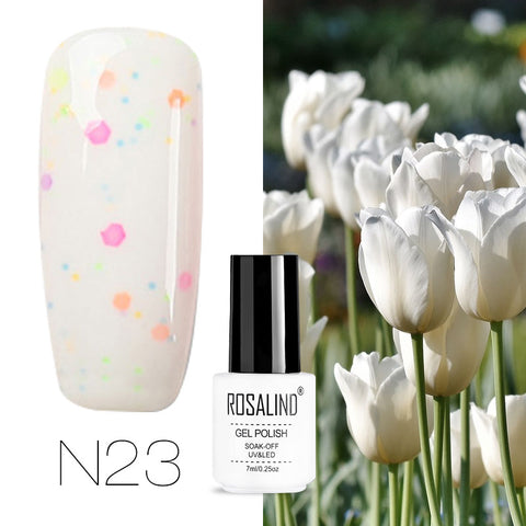 ROSALIND Gel Nail Polish Hybrid Varnishes All For Manicure Nails Art Semi Permanent UV Led Gel Polish Nail Design Base Top Coat