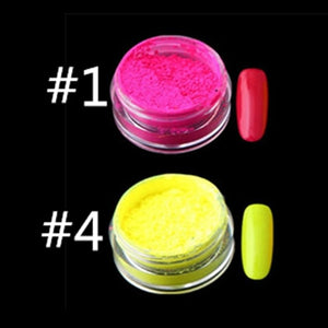 12colors/set Neon Pigment Nail Powder Dust Ombre Nail Glitter Gradient Glitter Iridescent Acrylic Powder Nail Art Decoration