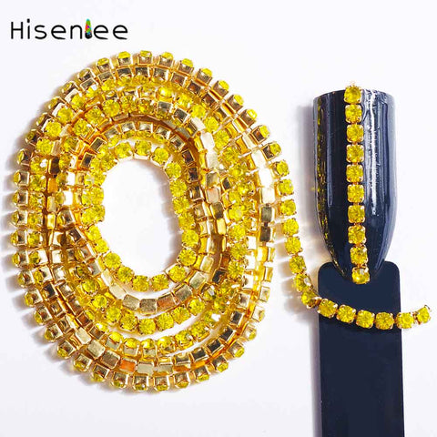 SS6 60CM/pack Glass Single Claw Nail Chains 3d Nail Art Charm Jewelry Making Findings DIY Nail Art Decoration Rhinestone Design