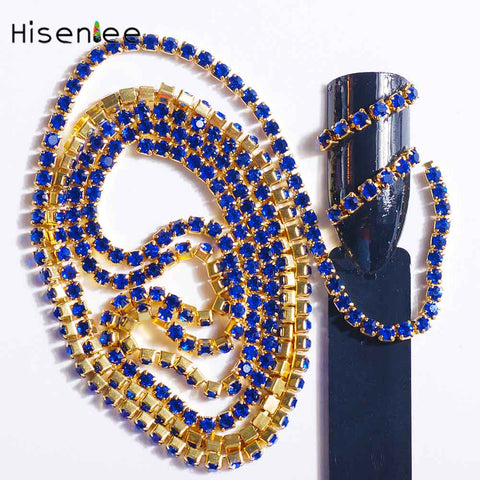 SS6 60CM/pack Glass Single Claw Nail Chains 3d Nail Art Charm Jewelry Making Findings DIY Nail Art Decoration Rhinestone Design