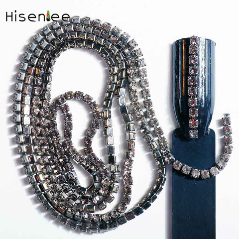 SS6 60CM/pack Glass Single Claw Nail Chains 3d Nail Art Charm Jewelry Making Findings DIY Nail Art Decoration Rhinestone Design