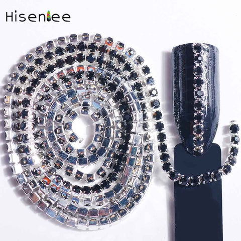 SS6 60CM/pack Glass Single Claw Nail Chains 3d Nail Art Charm Jewelry Making Findings DIY Nail Art Decoration Rhinestone Design