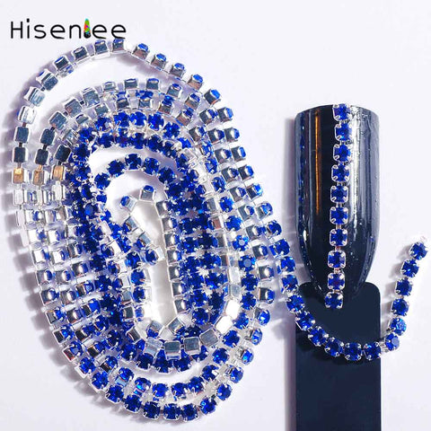 SS6 60CM/pack Glass Single Claw Nail Chains 3d Nail Art Charm Jewelry Making Findings DIY Nail Art Decoration Rhinestone Design