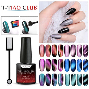 Cat Eye Nail Gel Polish Magnet 7D Chameleon Magnetic Cat Eye Nails Long Lasting Shining Laser Nail Art Soak Off UV Gel Varnish