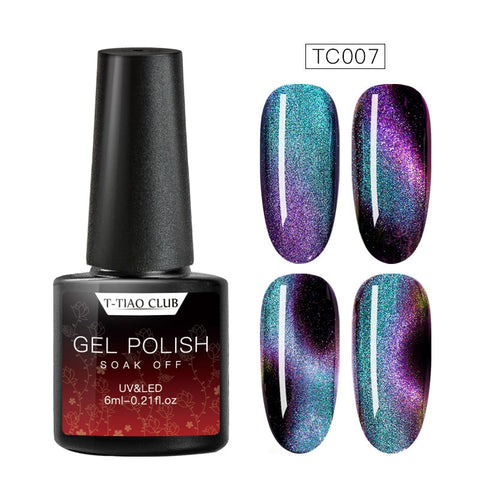 Cat Eye Nail Gel Polish Magnet 7D Chameleon Magnetic Cat Eye Nails Long Lasting Shining Laser Nail Art Soak Off UV Gel Varnish