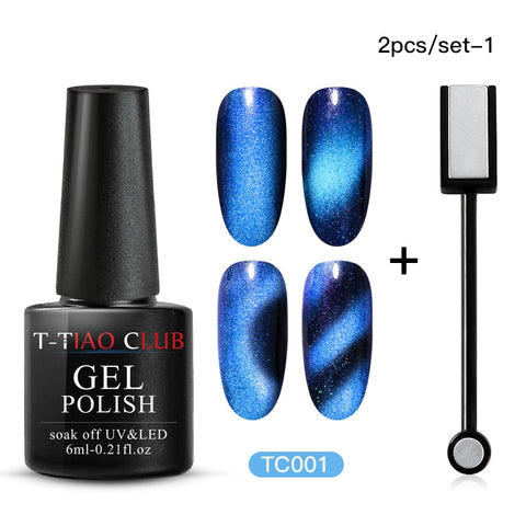 Cat Eye Nail Gel Polish Magnet 7D Chameleon Magnetic Cat Eye Nails Long Lasting Shining Laser Nail Art Soak Off UV Gel Varnish