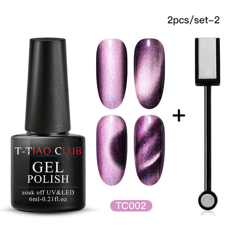 Cat Eye Nail Gel Polish Magnet 7D Chameleon Magnetic Cat Eye Nails Long Lasting Shining Laser Nail Art Soak Off UV Gel Varnish