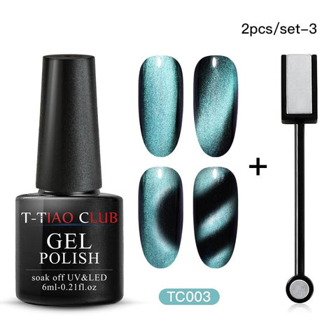 Cat Eye Nail Gel Polish Magnet 7D Chameleon Magnetic Cat Eye Nails Long Lasting Shining Laser Nail Art Soak Off UV Gel Varnish