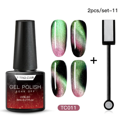 Cat Eye Nail Gel Polish Magnet 7D Chameleon Magnetic Cat Eye Nails Long Lasting Shining Laser Nail Art Soak Off UV Gel Varnish