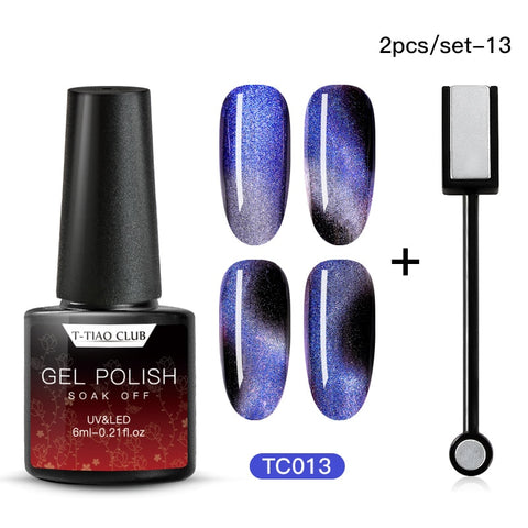 Cat Eye Nail Gel Polish Magnet 7D Chameleon Magnetic Cat Eye Nails Long Lasting Shining Laser Nail Art Soak Off UV Gel Varnish