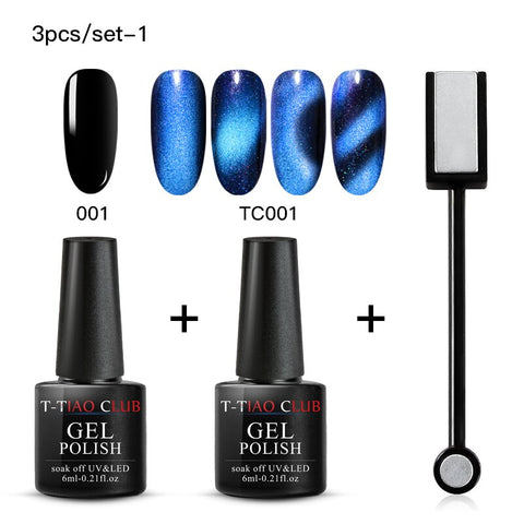 Cat Eye Nail Gel Polish Magnet 7D Chameleon Magnetic Cat Eye Nails Long Lasting Shining Laser Nail Art Soak Off UV Gel Varnish