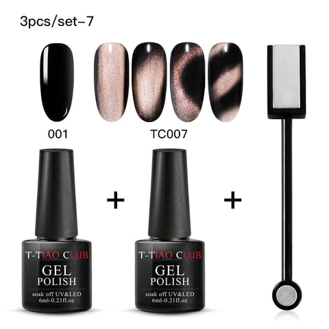 Cat Eye Nail Gel Polish Magnet 7D Chameleon Magnetic Cat Eye Nails Long Lasting Shining Laser Nail Art Soak Off UV Gel Varnish