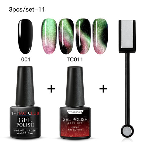 Cat Eye Nail Gel Polish Magnet 7D Chameleon Magnetic Cat Eye Nails Long Lasting Shining Laser Nail Art Soak Off UV Gel Varnish