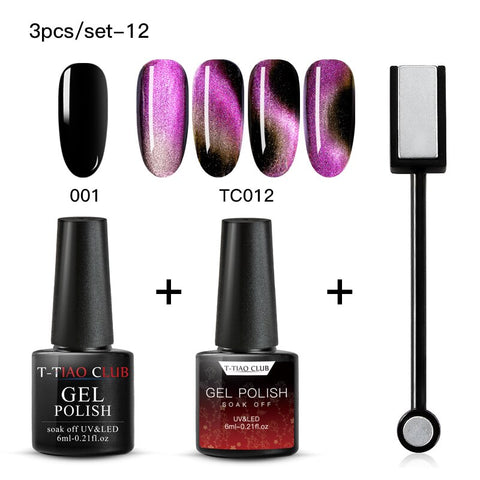 Cat Eye Nail Gel Polish Magnet 7D Chameleon Magnetic Cat Eye Nails Long Lasting Shining Laser Nail Art Soak Off UV Gel Varnish