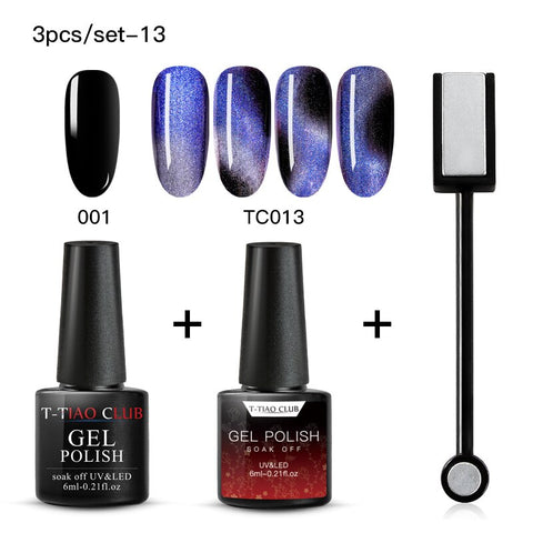 Cat Eye Nail Gel Polish Magnet 7D Chameleon Magnetic Cat Eye Nails Long Lasting Shining Laser Nail Art Soak Off UV Gel Varnish