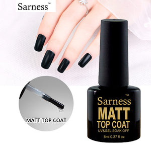 Sarness Matte Top Coat Gel Varnish Nail Art Tips Professional Finish Matt Top UV Gel Lacquer Manicure Tool Gel Nail Polish