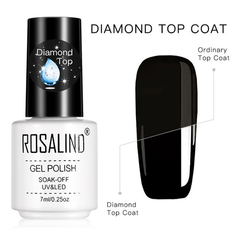 ROSALIND Crack Gel Nail Polish Extension Color Base of Nail Varnish Hybrid Manicure Set for UV Led Semi permanent Base Top Coat