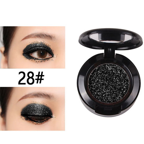 28 Color Pressed Glitter Eyeshadow Shine Pigment Makeup Pallete Shimmer Metal Single Eyeshadow Illuminator Eye Make Up Cosmetics