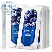 10Pcs BIOAQUA Blueberry Cherry Aloe Wrapped Jelly Face Mask Whitening Oil-control Anti-Wrinkle Deep moisturize Facial Mask Set