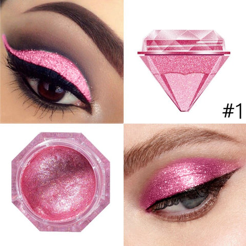 6 Colors Diamond Shimmer Eyeshadow Cream Charming Shiny Eyes Make Up Single Color Palette Eye Shadow