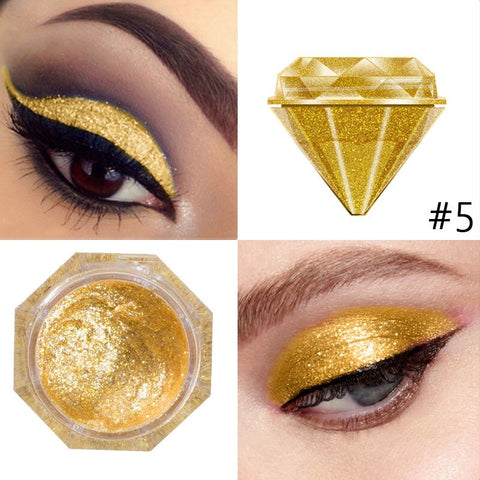 6 Colors Diamond Shimmer Eyeshadow Cream Charming Shiny Eyes Make Up Single Color Palette Eye Shadow