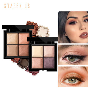 STAGENIUS 4 Colors Matte Eyeshadow Pallete Eye Makeup Eyeshadow Luxury Quality Glitter Eye Shadow Make Up