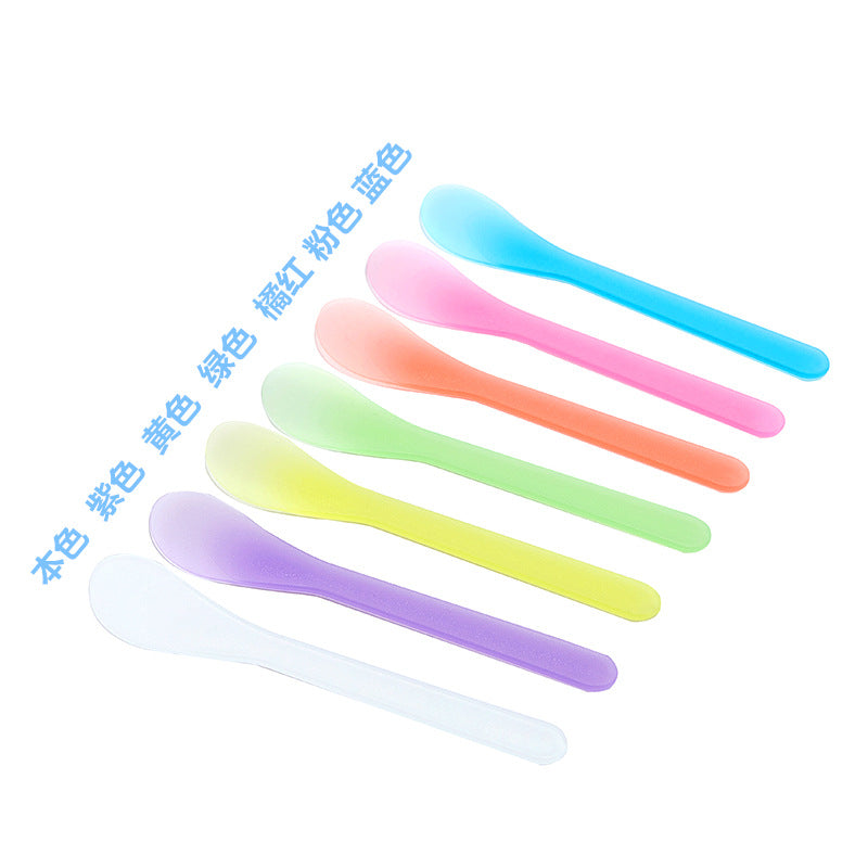 DIY 100pcs/lot Facial Beauty Mask Spoon Mini Cosmetic Spatula Scoop Disposable Mask Spoon Makeup Tools Accessories 12.4cm