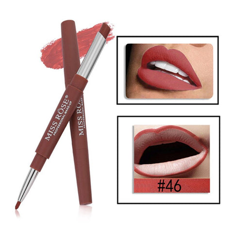 20 Colors Lip Makeup Liner Waterproof Long-lasting Red Lip Pencil Lipstick 2 In 1 Matte Lip Liner Nude Makeup Cosmetics TSLM2